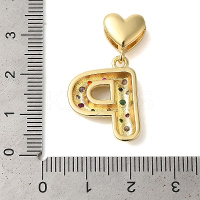 Rack Plating Brass Micro Pave Clear Cubic Zirconia Perdants KK-C067-12G-P-1