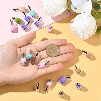 20Pcs 2 Styles Glass Bottle Pendants CRES-YW0002-63-1