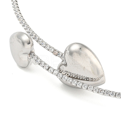 Rack Plating Brass Pave Clear Cubic Zirconia Round Ball Choker Necklaces NJEW-A031-02-02P-1