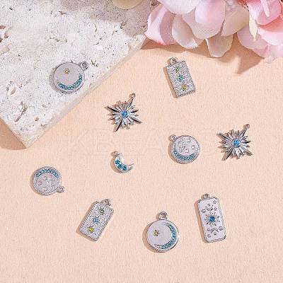 14Pcs 7 Styles 304 Stainless Steel Pendants STAS-SZ0002-78P-1