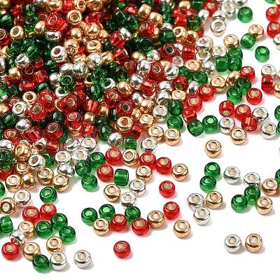 4 Colors 8/0 Christmas MIYUKI Round Rocailles Seed Beads SEED-X0058-16-1
