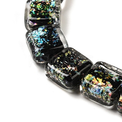 Handmade Dichroic Foil Glass Beads Strands DICH-U001-07H-1
