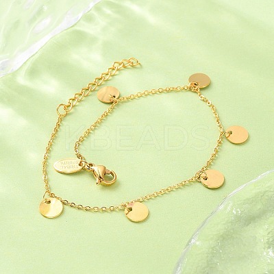 304 Stainless Steel Cable Chain Bracelets for Women BJEW-A036-25G-1