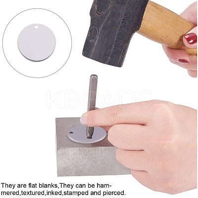304 Stainless Steel Stamping Blank Tag Pendants STAS-PH0019-28P-1
