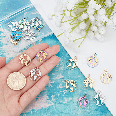 18Pcs 3 Colors 201 Stainless Steel Pendants STAS-DC0003-05-1