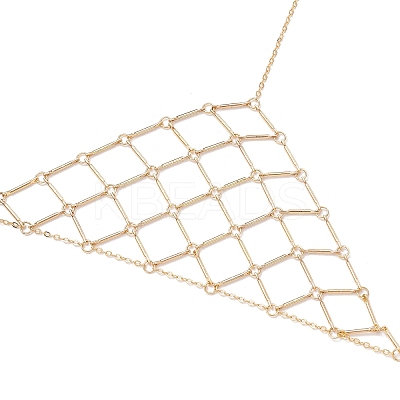 304 Stainless Steel Bar Link Triangle Mesh Toe Ring Anklets for Women AJEW-AN00664-1