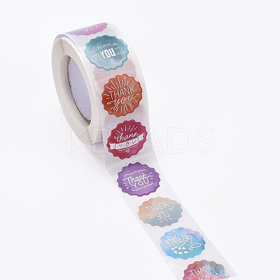 Flat Round Paper Thank You Stickers LS-DIY-C042-15-1