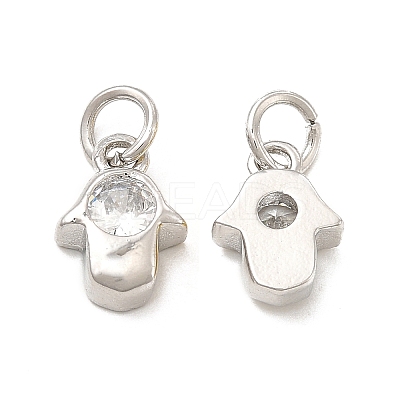 Brass Micro Pave Cubic Zirconia Charms KK-E068-VB233-1