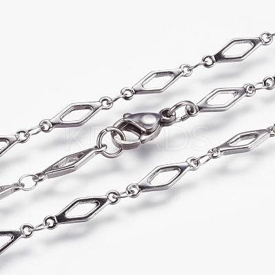 Non-Tarnish 304 Stainless Steel Chain Necklaces STAS-P164-35P-1