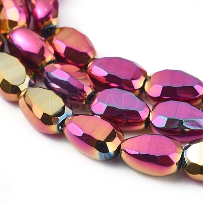 Electroplate Glass Beads Strands EGLA-G036-A-FP02-1