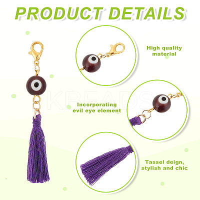 12Pcs 6 Colors Polyester Tassel Pendant Decorations HJEW-AB00194-1