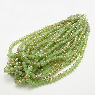 Electroplate Glass Faceted Rondelle Beads Strands EGLA-D020-8x5mm-58-1