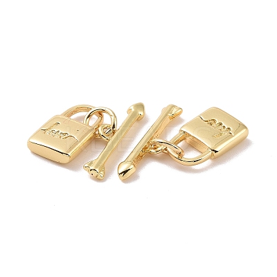 Rack Plating Brass Toggle Clasps ZIRC-C042-12G-1