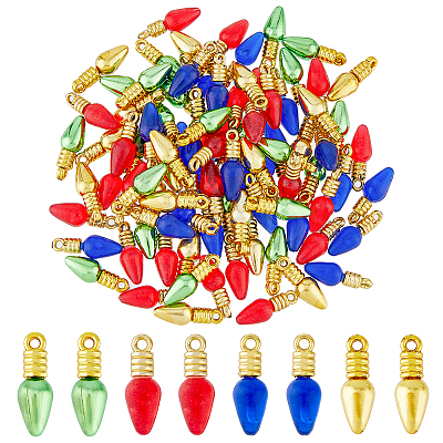120Pcs 4 Style Plastic Pendants DIY-FH0005-70-1