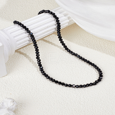 1Pc Faceted Rondelle Glass Beaded Necklaces for Women NJEW-LP0007-05A-1