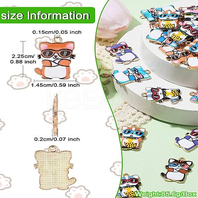 40Pcs 8 Colors Zinc Alloy Pendants FIND-CJ0001-73-1