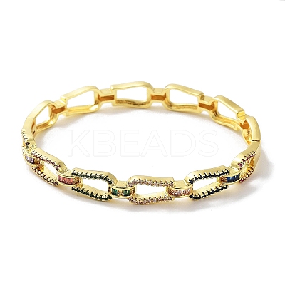 Brass Micro Pave Cubic Zirconia Hinged Bangles BJEW-Z061-01A-1