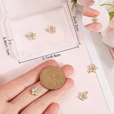 10Pcs Eco-Friendly Rack Plating Brass Micro Pave Clear Cubic Zirconia Charms KK-BBC0015-93-1