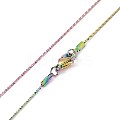 Ion Plating(IP) 304 Stainless Steel Serpentine Chain Necklace for Men Women NJEW-G076-01A-M-1