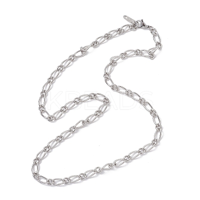 5MM 304 Stainless Steel Figaro Chain Necklaces for Women NJEW-JN05629-1