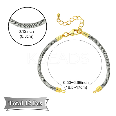 12Pcs 6 Colors Nylon Cords Bracelet Makings Fit for Connector Charms AJEW-YW0001-42-1