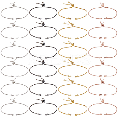 32Pcs 4 Colors Rack Plating Adjustable Brass Slider Bracelet Making KK-SP0001-79-1