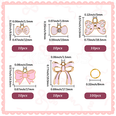 50Pcs Bowknot Alloy Enamel Pendants ENAM-SC0007-10-1