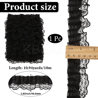 10M Polyester Pleated Lace Trim OCOR-CY0002-17C-1