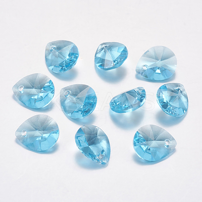 Faceted Glass Rhinestone Pendants RGLA-F053-E-202-1