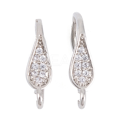 Rack Plating Brass Cubic Zirconia Earring Hooks KK-S374-05P-02-1