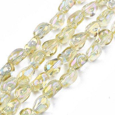Electroplate Transparent Glass Beads Strands EGLA-N006-028-A03-1