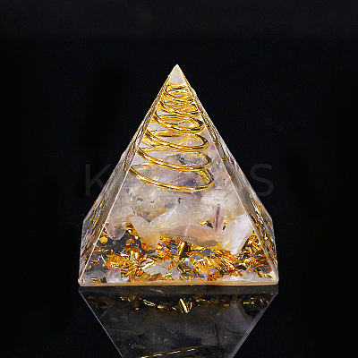 Orgonite Pyramid Resin Display Decorations G-PW0005-05P-1