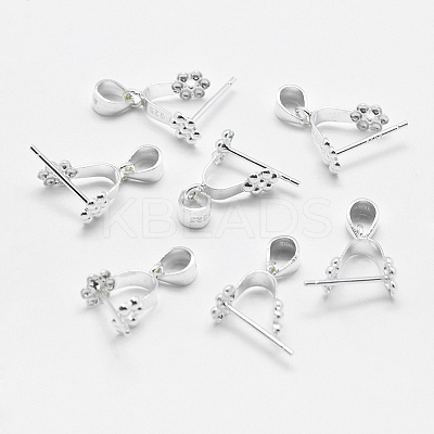 Anti-Tarnish Rhodium Plated 925 Sterling Silver Pendant Bails STER-E050-09P-1