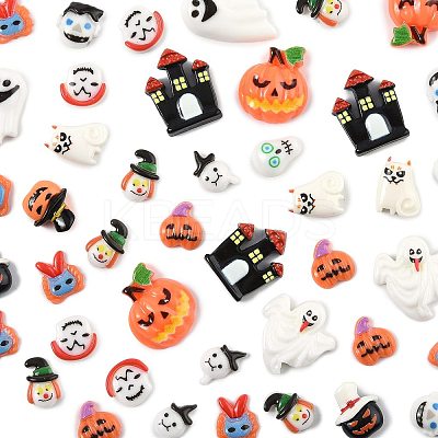 14 Styles Halloween Theme Luminous Resin Decoden Cabochons CRES-FS0001-29-1