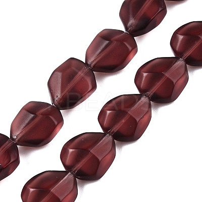 Frosted Glass Beads Strands GLAA-T023-30E-1