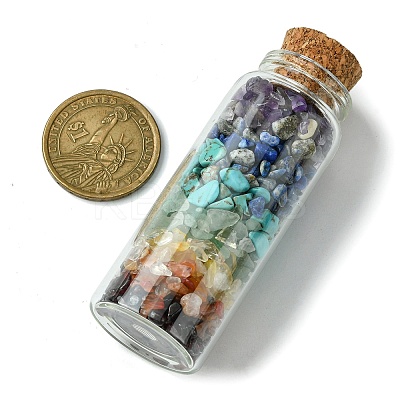 Glass Wishing Bottle Decoration AJEW-JD00012-02-1
