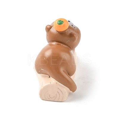 Resin Otter Sitting in Stump Figurines Ornament DJEW-E015-02D-1
