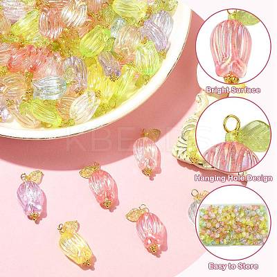 200Pcs Transparent ABS Plastic Pendants PALLOY-CJ00120-1