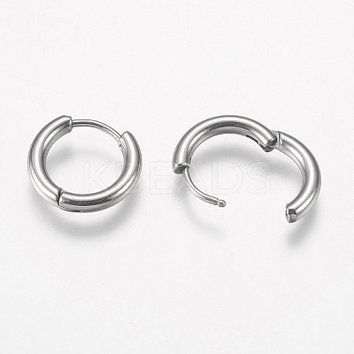 Tarnish Resistant 304 Stainless Steel Huggie Hoop Earring Findings STAS-I097-051C-1