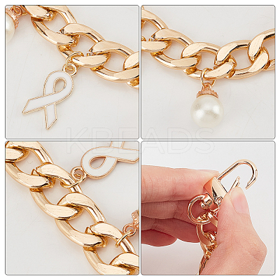 2Pcs Aluminum Curb Chain Bag Straps AJEW-PH0018-07B-1