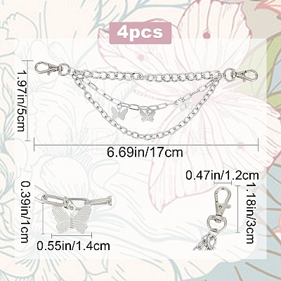 Alloy Shoe 3-Strand Curb Chain LS-AJEW-WH0258-700-1