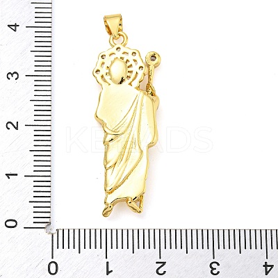 Rack Plating Brass Micro Pave Clear Cubic Zirconia Pendants KK-Z063-04G-1