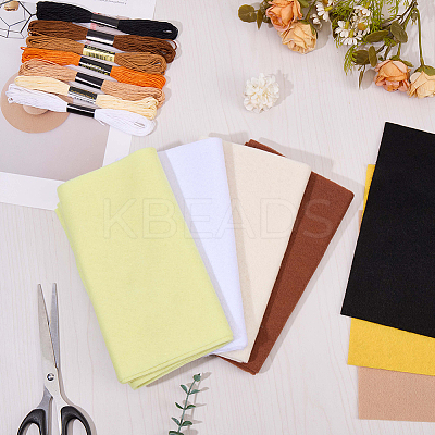 7Pcs 7 Colors Non-woven Felt Fabric DIY-CP0012-69C-1