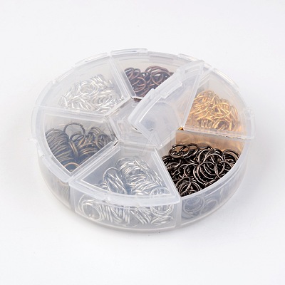 1 Box 6 Color Iron Open Jump Rings IFIN-JP0012-8mm-1