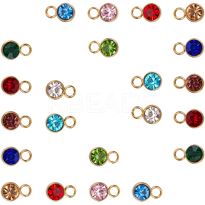 Glass Rhinestone Charms STAS-SC0001-63-1