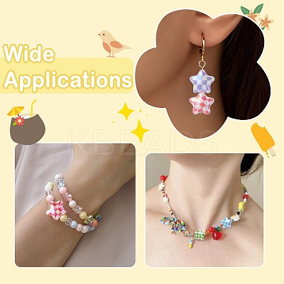 Electroplate Printed Opaque Acrylic Beads MACR-CJC0004-35-1-1