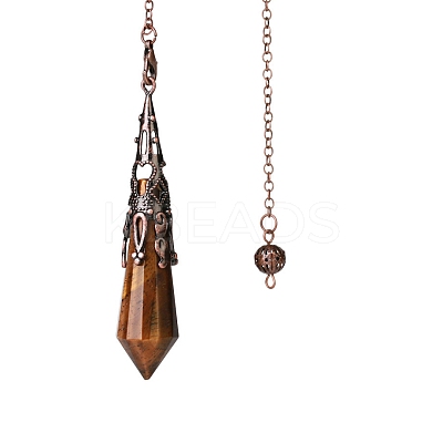 Natural Tiger Eye Dowsing Pendulum Big Pendants PW-WGF0B2B-03-1