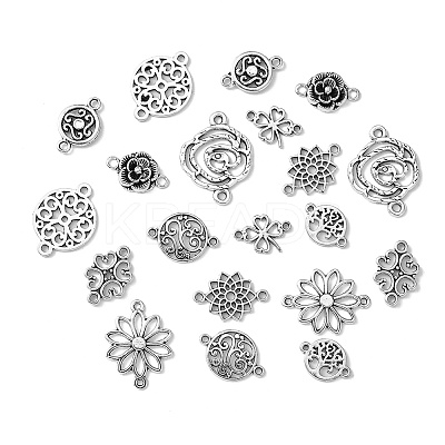20Pcs 10 Styles Tibetan Style Alloy Connector Charms TIBE-YW0001-68-1