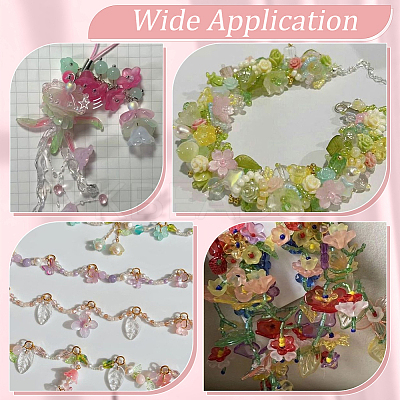 1300Pcs 13 Colors Transparent Acrylic Bead Caps TACR-SP0001-07-1
