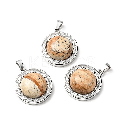 Natural & Synthetic Mixed Gemstone Pendants G-J399-P-1